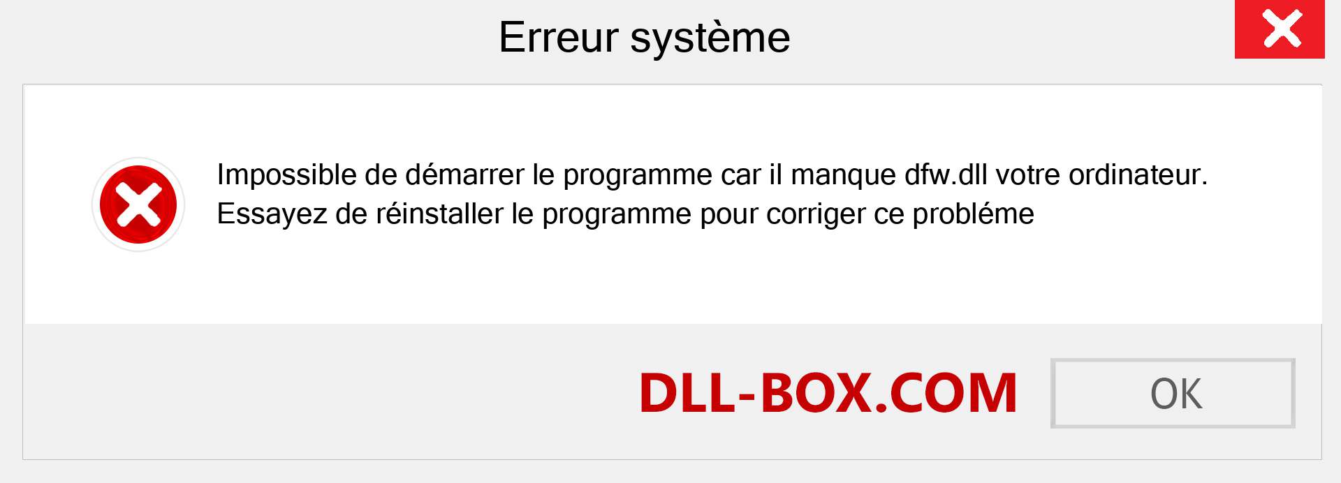 Le fichier dfw.dll est manquant ?. Télécharger pour Windows 7, 8, 10 - Correction de l'erreur manquante dfw dll sur Windows, photos, images