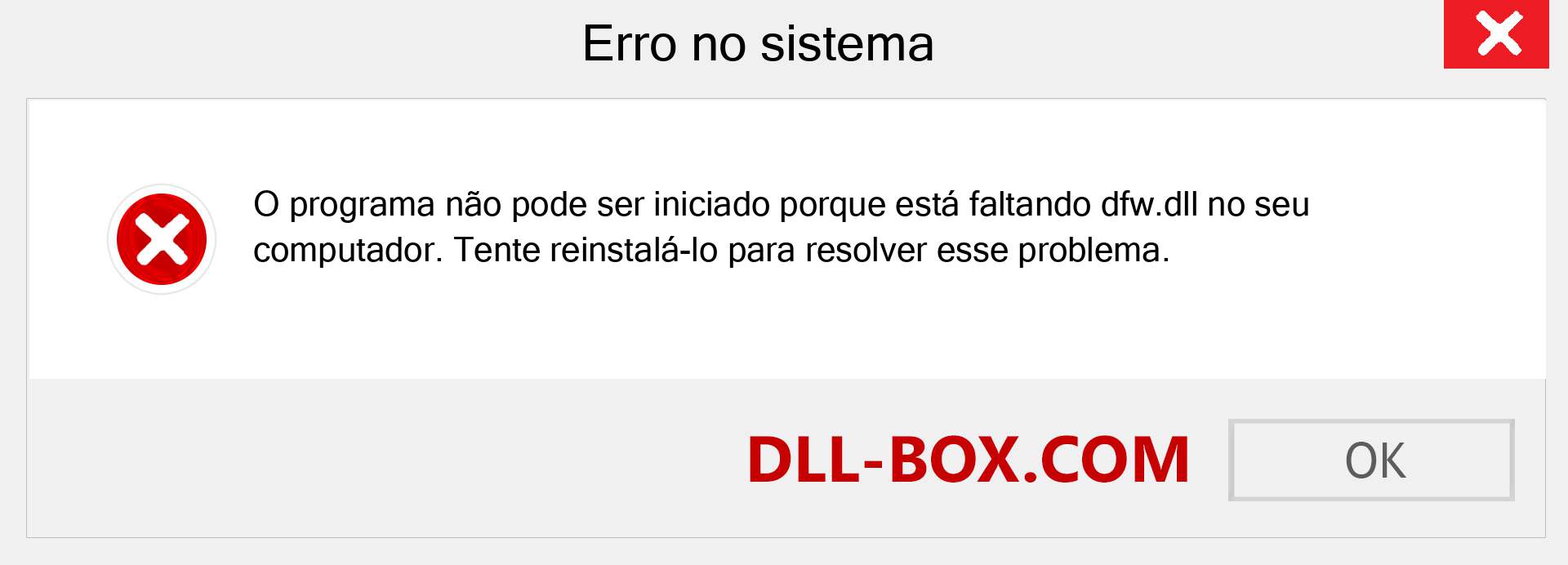 Arquivo dfw.dll ausente ?. Download para Windows 7, 8, 10 - Correção de erro ausente dfw dll no Windows, fotos, imagens